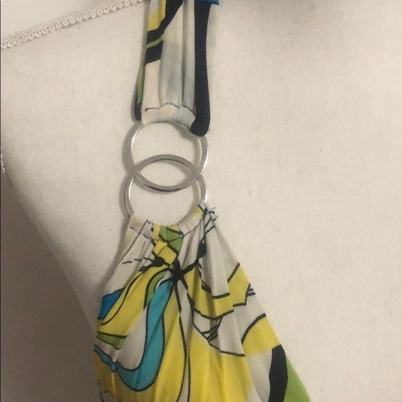 Colorful Faux-Wrap Halter Top - Picture 4 of 5